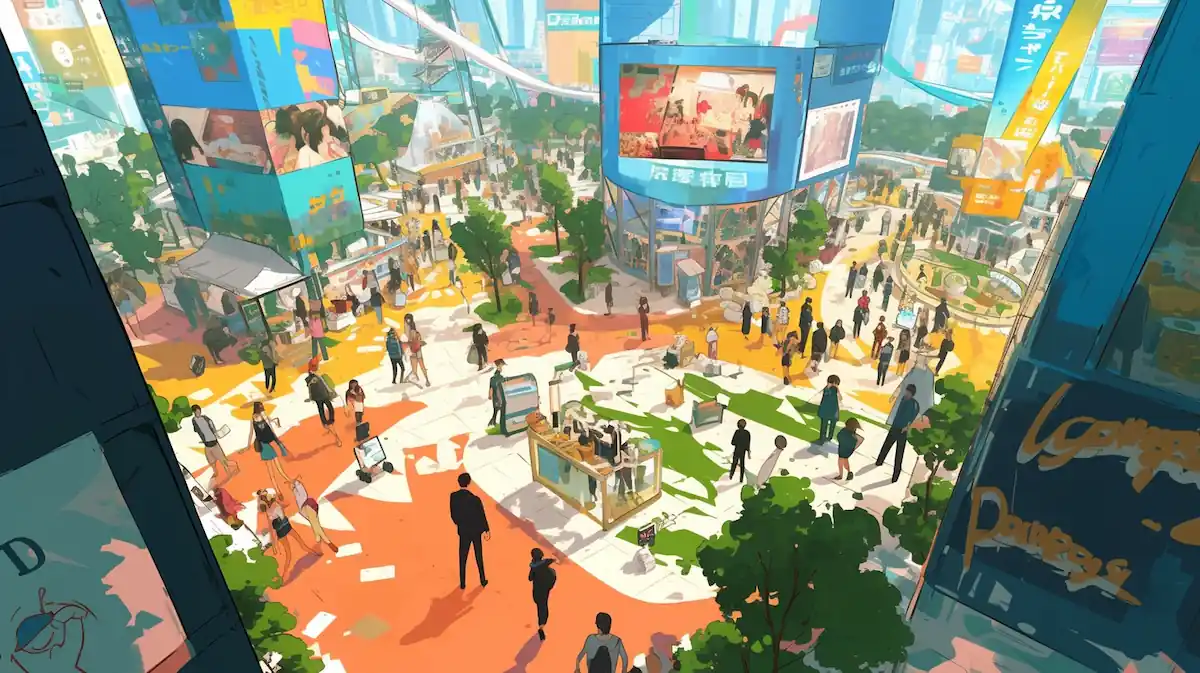Busy expo hall scene during Brand Week on AliExpress