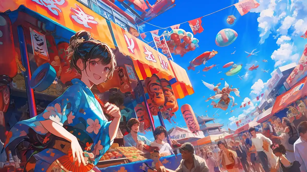 Expansive summer festival scene for Summer Sale at AliExpress