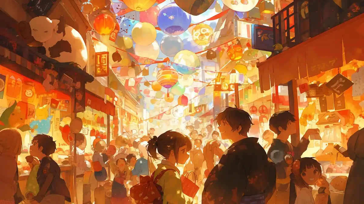 Bustling marketplace using Temu credits