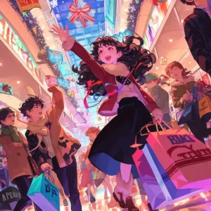 Manga-style shopping frenzy during Black Friday at AliExpress