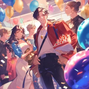 Festive party scene for Shein anniversary sale