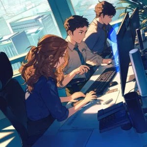 Manga-style office using Shein reference code